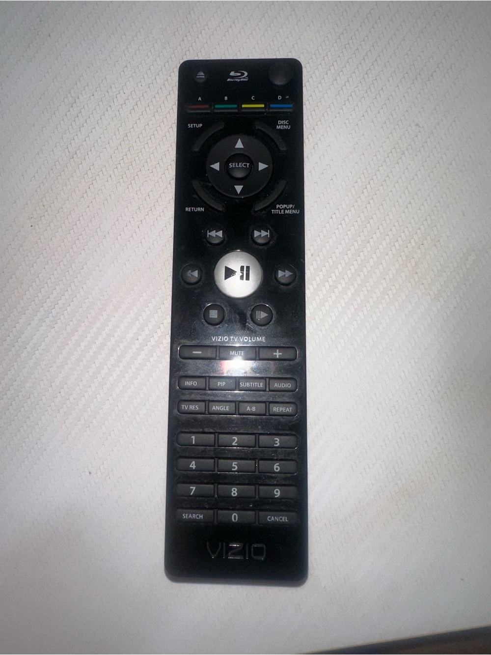 Vizio Black Blu-ray Media Remote with Multicolor Function Buttons